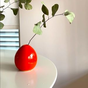 West Elm orange ceramic bud vase